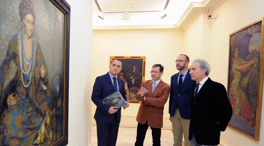 Diego Oliva, junto a los tres comisarios de la exposición: Eduardo Quesada, Miguel Arjona y Fernando Carnicero