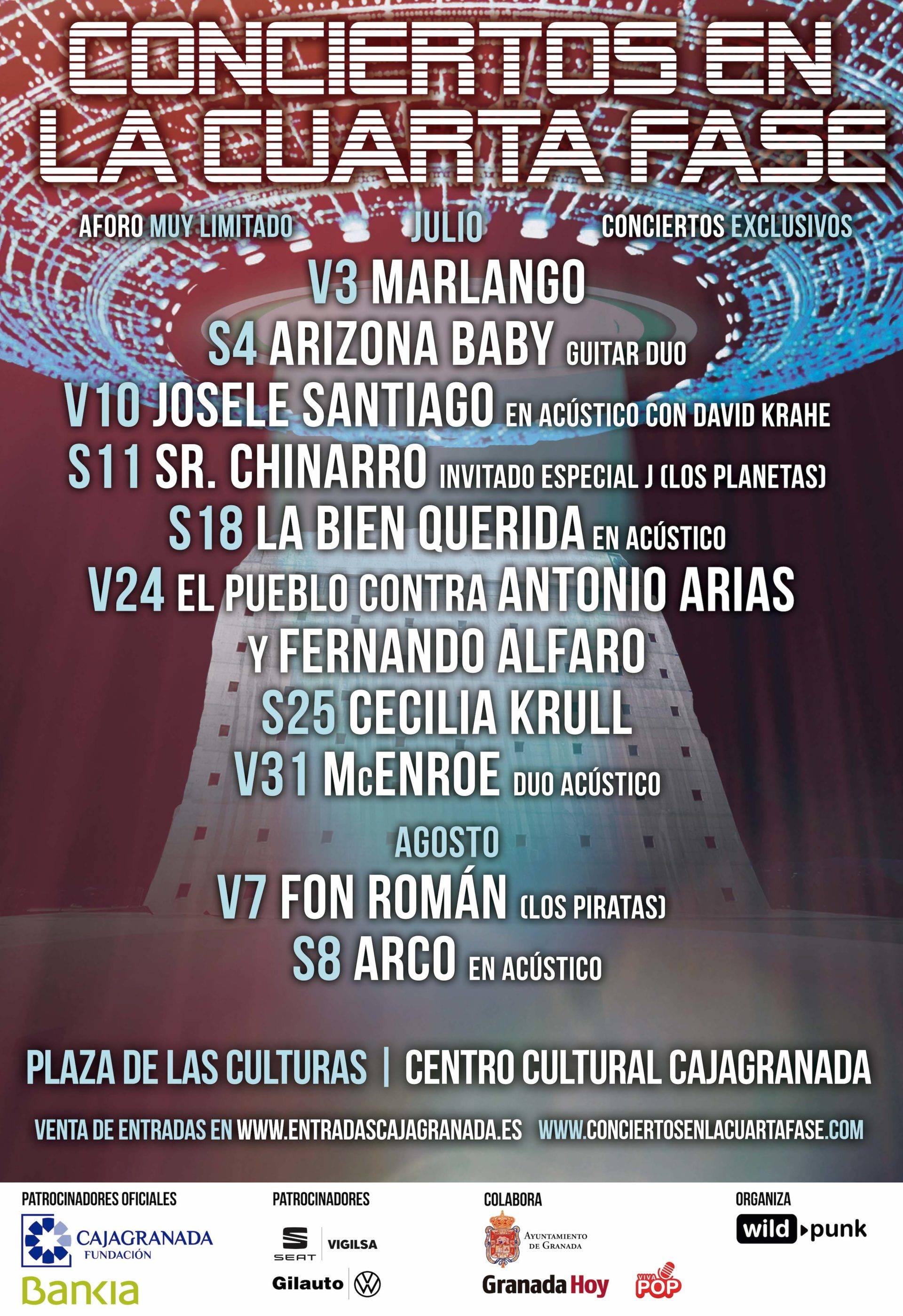 Conciertos en la Cuarta Fase. Cartel V2