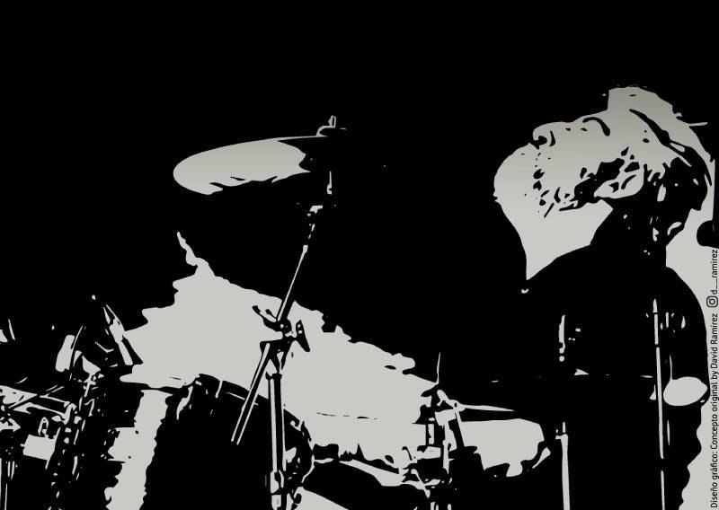 Silueta de Eric Jiménez a la batería