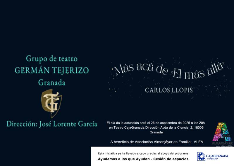 Infografía de la obra de teatro Más acá de "El más allá"