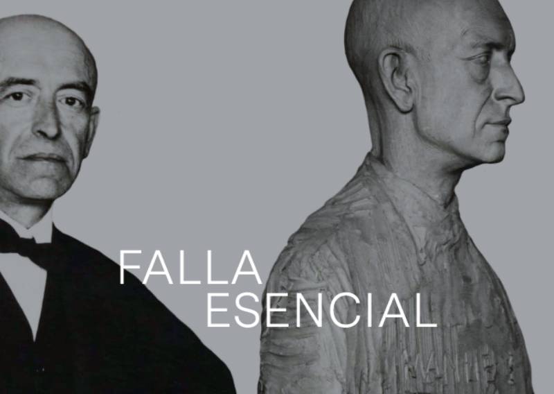 Imagen de Manuel de Falla y de una escultura de él