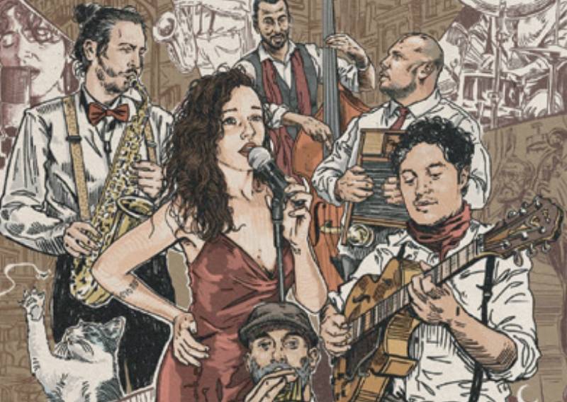 Ilustración de Le Gatto Swing Band